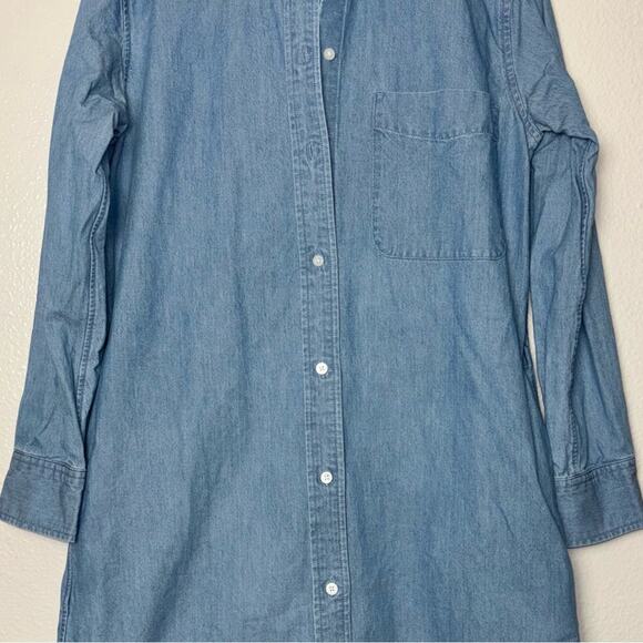 Everlane Chambray Shirt Dress Women's XS/0 Light Wash Blue Long Sleeves cotton - Picture 10 of 16